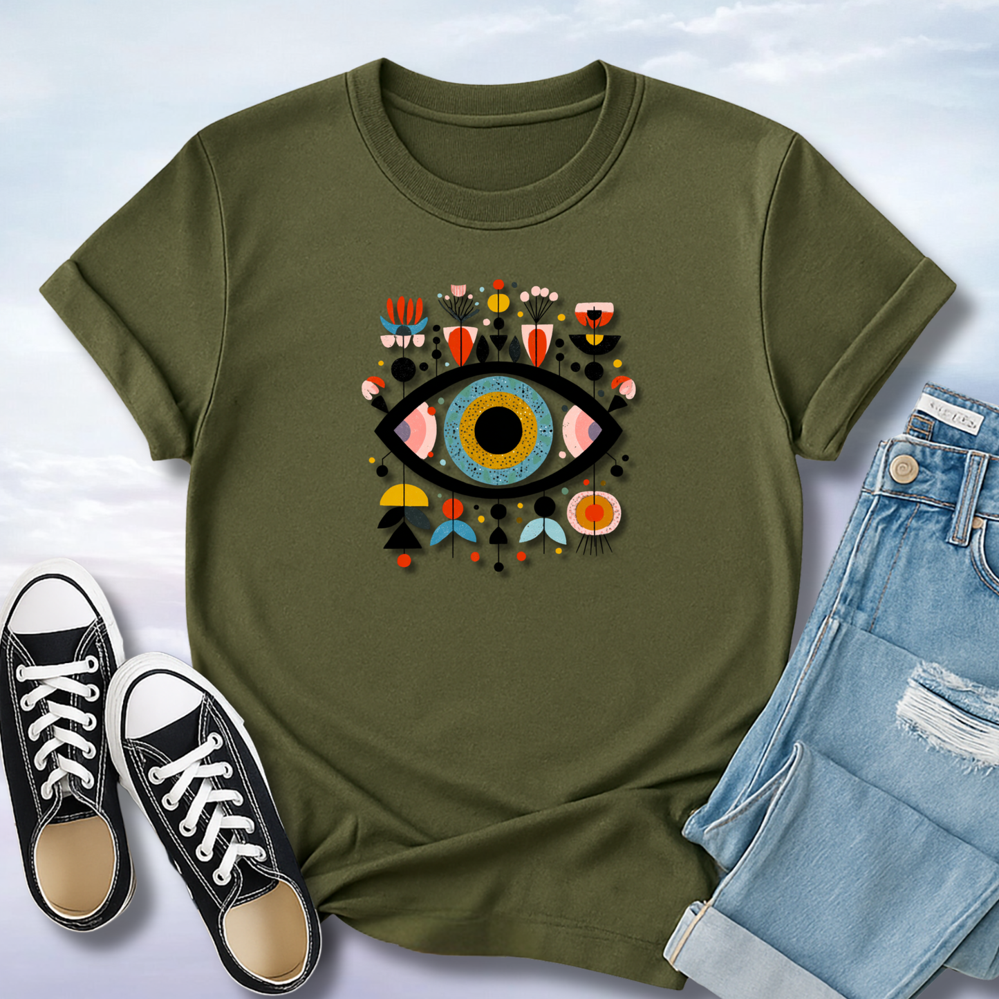 Evil Eye: Petal Shield T-Shirt