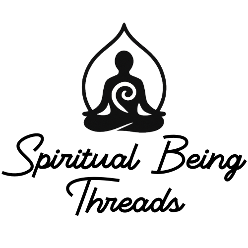 Logo of 'Spiritual Being Threads' with a silhouette of a person in a meditative pose.